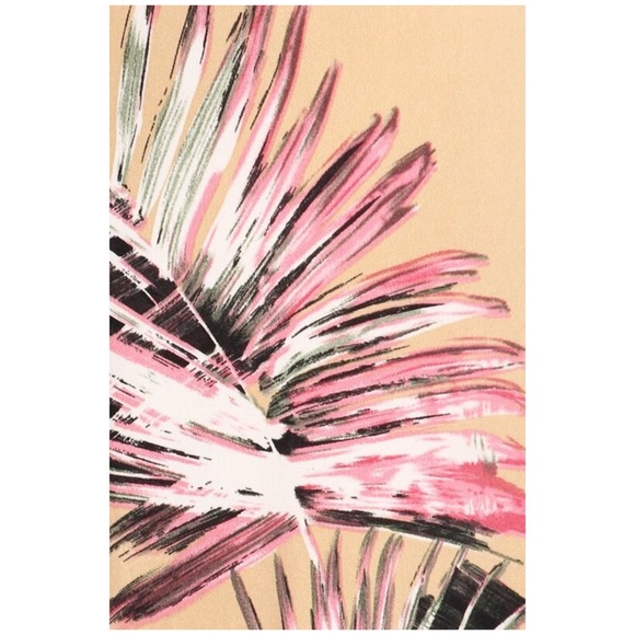 Tropical Palm Palazzo Wide Leg Casual Pants - Picture 3 of 4